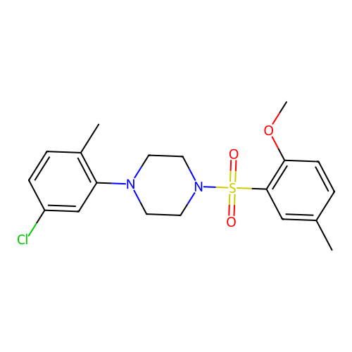 1-(5-Chloro-2-methylphenyl)-4-(2-methoxy-5-methylbenzenesulfonyl)piperazine structure