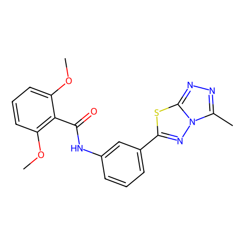 2,6-dimethoxy-N-(3-(3-methyl-[1,2,4]triazolo[3,4-b][1,3,4]thiadiazol-6-yl)phenyl)benzamide structure