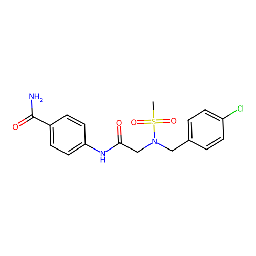 4-[[2-[(4-Chlorophenyl)methyl-methylsulfonylamino]acetyl]amino]benzamide structure