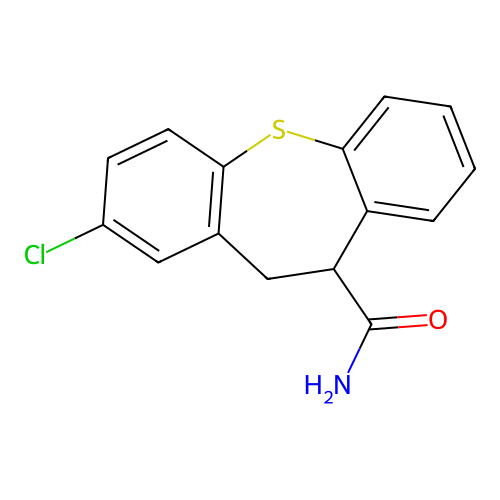 Dibenzo(b,f)thiepin-10-carboxamide, 10,11-dihydro-2-chloro- structure