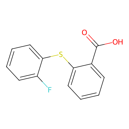 2-(2-Fluorophenyl)sulfanylbenzoic acid structure