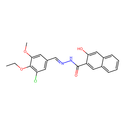 3-Hydroxy-2-naphthalenecarboxylic acid 2-[(3-chloro-4-ethoxy-5-methoxyphenyl)methylene]hydrazide structure
