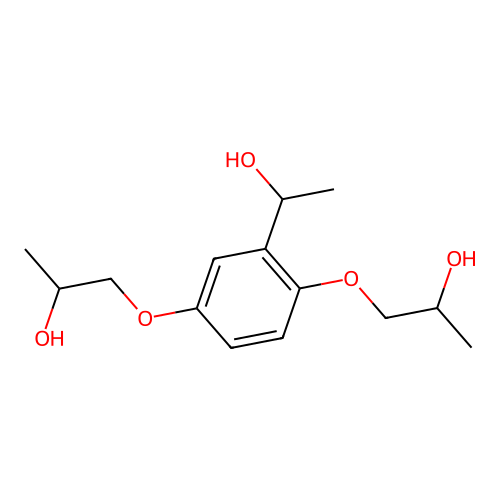 Benzenemethanol, 2,5-bis(2-hydroxypropoxy)-alpha-methyl- structure