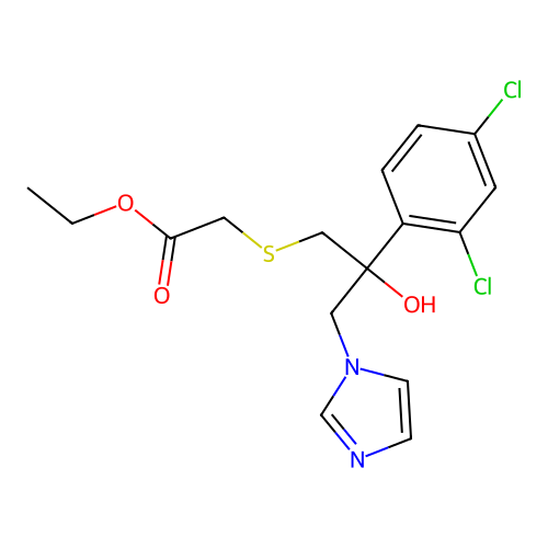 Ethyl (2-(2,4-dichlorophenyl)-2-hydroxy-3-(imidazol-1-yl)propylthio)acetate structure