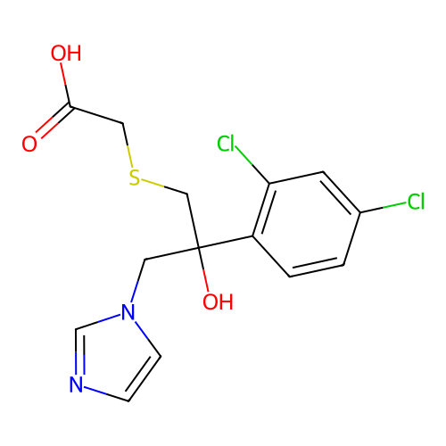 (2-(2,4-Dichlorophenyl)-2-hydroxy-3-(imidazol-1-yl)propylthio)acetic acid structure