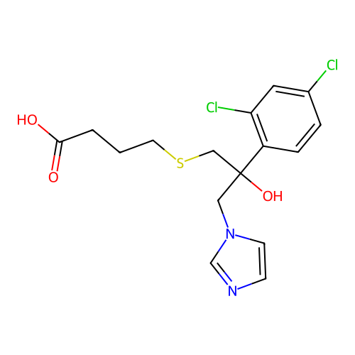 4-((2-(2,4-Dichlorophenyl)-2-hydroxy-3-(1H-imidazol-1-yl)propyl)thio)butanoic acid structure