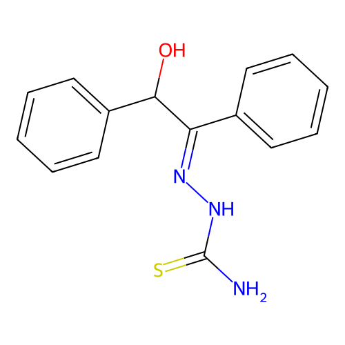 Hydrazinecarbothioamide, 2-(2-hydroxy-1,2-diphenylethylidene)- structure