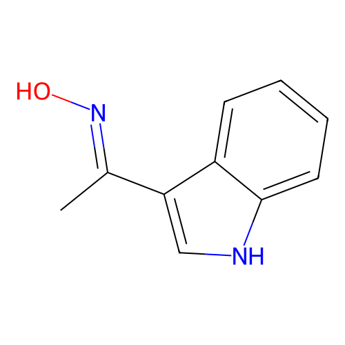 1-(1H-indol-3-yl)ethanone oxime structure
