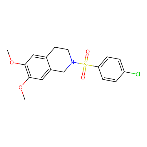 2-((4-Chlorophenyl)sulfonyl)-6,7-dimethoxy-1,2,3,4-tetrahydroisoquinoline structure