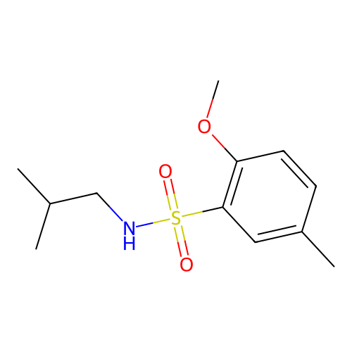 2-methoxy-5-methyl-N-(2-methylpropyl)benzenesulfonamide structure