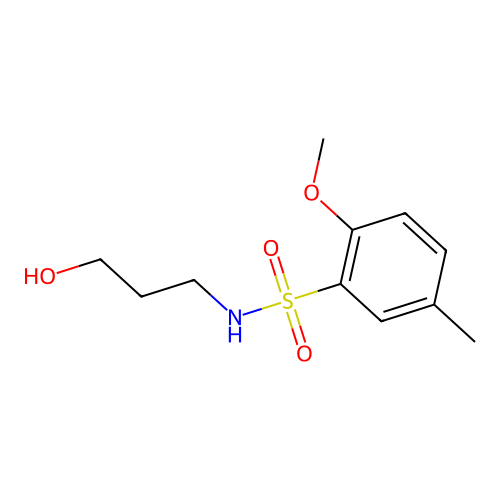 N-(3-hydroxypropyl)-2-methoxy-5-methylbenzenesulfonamide structure