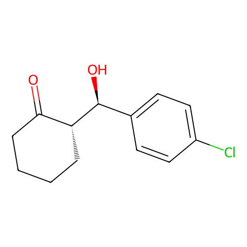 (2S)-2-[(R)-(4-chlorophenyl)-hydroxymethyl]cyclohexan-1-one structure