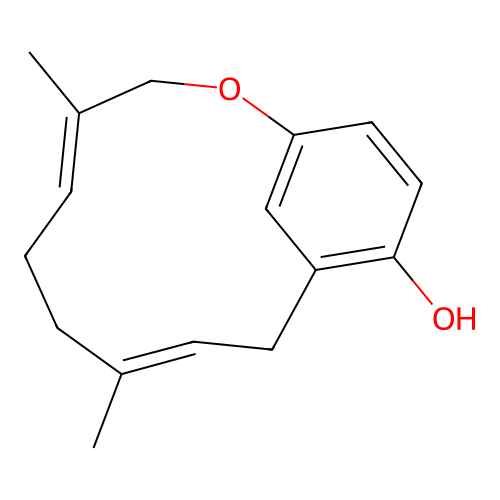 (4E,8E)-4,8-Dimethyl-2-oxabicyclo(9.3.1)pentadeca-1(15),4,8,11,13-pentaen-12-ol structure