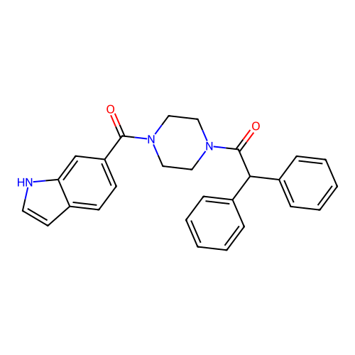 1-[4-(1H-indole-6-carbonyl)piperazin-1-yl]-2,2-diphenylethanone structure