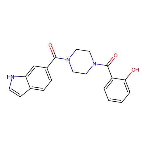 [4-(2-hydroxybenzoyl)piperazin-1-yl]-(1H-indol-6-yl)methanone structure