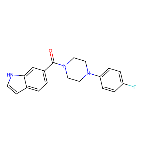 (4-(4-fluorophenyl)piperazin-1-yl)(1H-indol-6-yl)methanone structure