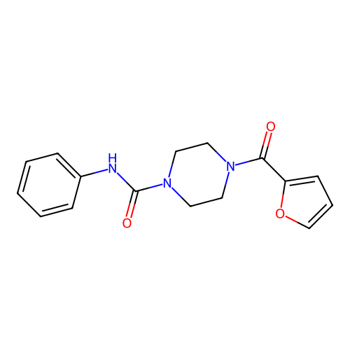 4-(furan-2-carbonyl)-N-phenylpiperazine-1-carboxamide structure