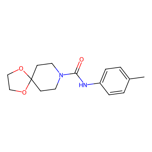 N-(4-methylphenyl)-1,4-dioxa-8-azaspiro[4.5]decane-8-carboxamide structure