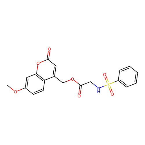 (7-Methoxy-2-oxochromen-4-yl)methyl 2-(benzenesulfonamido)acetate structure