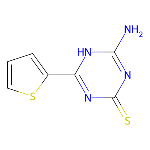 6-Amino-4-(thiophen-2-yl)-1,3,5-triazine-2(1H)-thione structure