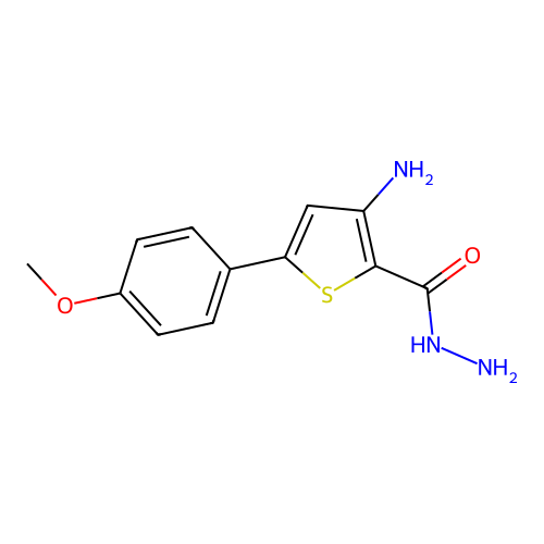 3-Amino-5-(4-methoxyphenyl)thiophene-2-carbohydrazide structure