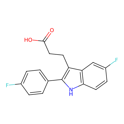 5-Fluoro-2-(4-fluorophenyl)-1H-indole-3-propanoic acid structure