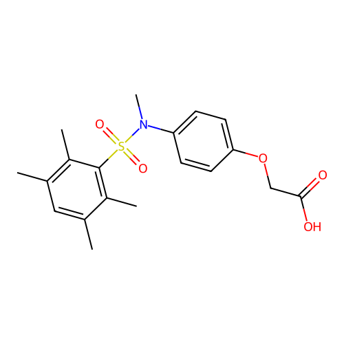 2-[4-(N-methyl2,3,5,6-tetramethylbenzenesulfonamido)phenoxy]acetic acid structure
