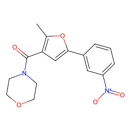 (2-Methyl-5-(3-nitrophenyl)furan-3-yl)(morpholino)methanone structure