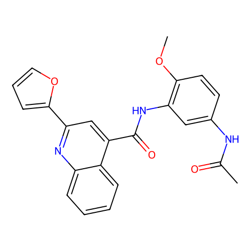N-(5-acetamido-2-methoxyphenyl)-2-(furan-2-yl)quinoline-4-carboxamide structure