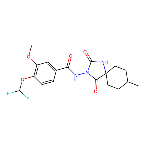4-(difluoromethoxy)-3-methoxy-N-(8-methyl-1,3-dioxo-2,4-diazaspiro[4.5]decan-2-yl)benzamide structure