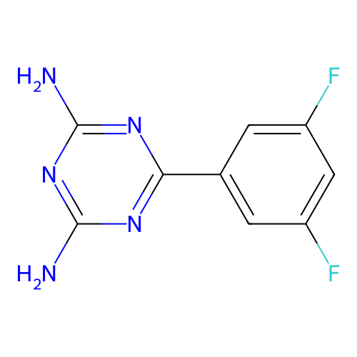 2,4-Diamino-6-(3,5-difluorophenyl)-1,3,5-triazine structure
