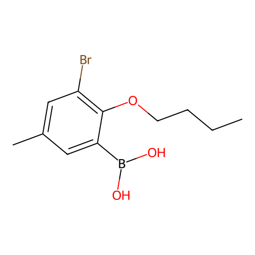 3-Bromo-2-butoxy-5-methylphenylboronic acid structure