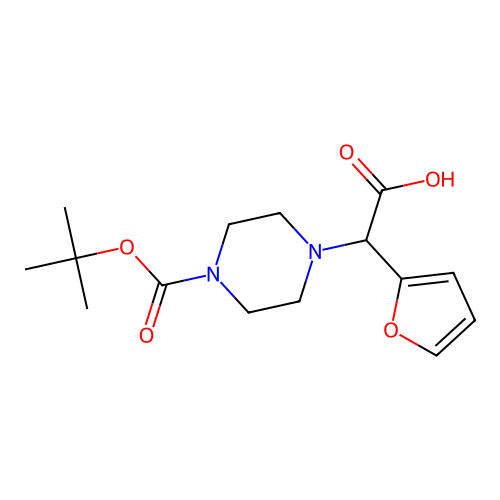 2-(4-Boc-piperazinyl)-2-(2-furanyl)acetic acid structure