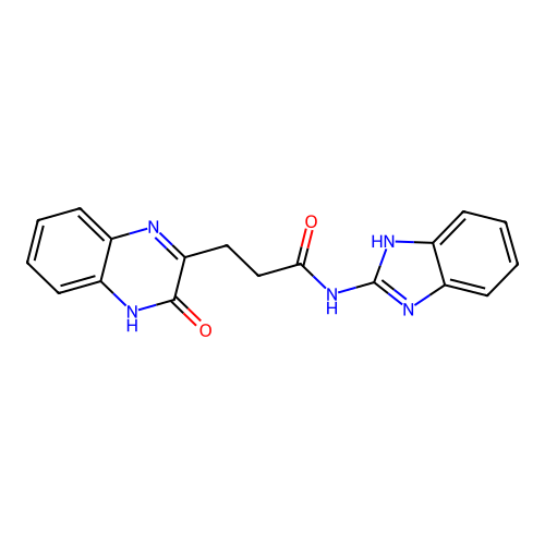 N-(1H-benzimidazol-2-yl)-3-(3-hydroxyquinoxalin-2-yl)propanamide structure