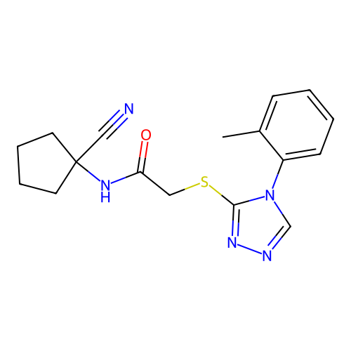N-(1-cyanocyclopentyl)-2-{[4-(2-methylphenyl)-4H-1,2,4-triazol-3-yl]sulfanyl}acetamide structure