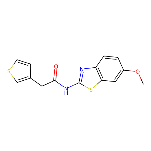 N-(6-methoxy-1,3-benzothiazol-2-yl)-2-(thiophen-3-yl)acetamide structure