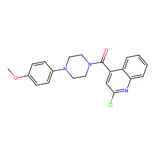 2-Chloro-4-[4-(4-methoxyphenyl)piperazine-1-carbonyl]quinoline structure