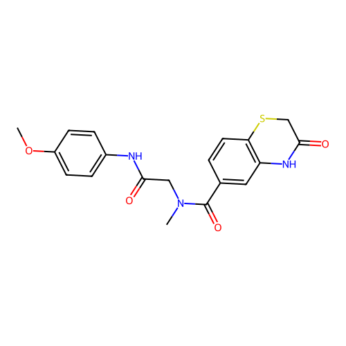 N-(2-((4-Methoxyphenyl)amino)-2-oxoethyl)-N-methyl-3-oxo-3,4-dihydro-2H-benzo[b][1,4]thiazine-6-carboxamide structure