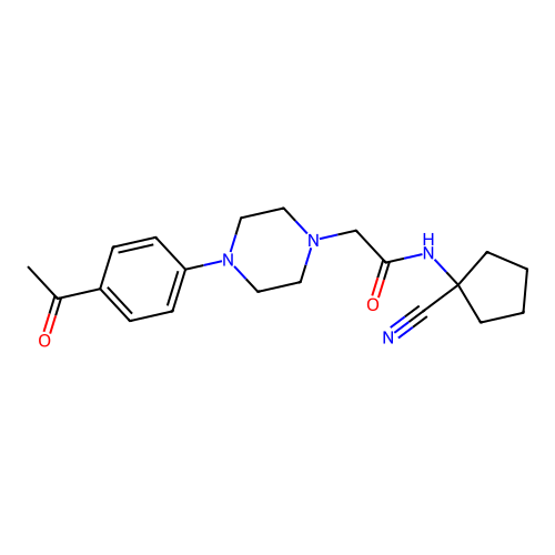 2-[4-(4-acetylphenyl)piperazin-1-yl]-N-(1-cyanocyclopentyl)acetamide structure