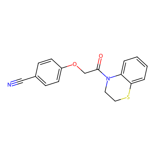 4-(2-(2,3-Dihydro-4H-benzo[b][1,4]thiazin-4-yl)-2-oxoethoxy)benzonitrile structure