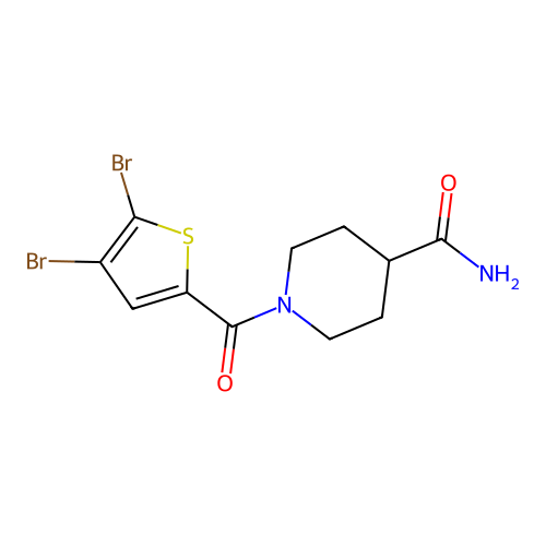 1-(4,5-Dibromothiophene-2-carbonyl)piperidine-4-carboxamide structure