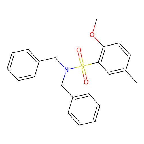 N,N-dibenzyl-2-methoxy-5-methylbenzenesulfonamide structure