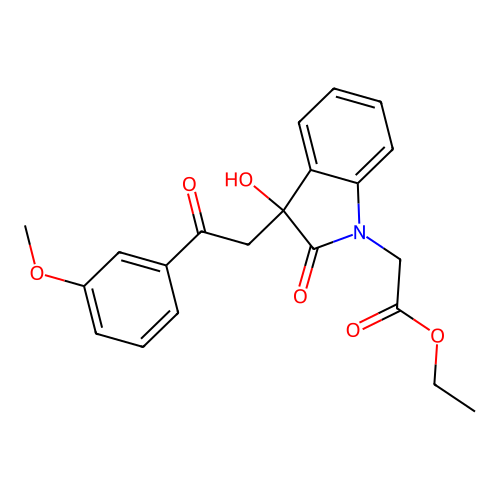 ethyl {3-hydroxy-3-[2-(3-methoxyphenyl)-2-oxoethyl]-2-oxo-2,3-dihydro-1H-indol-1-yl}acetate structure