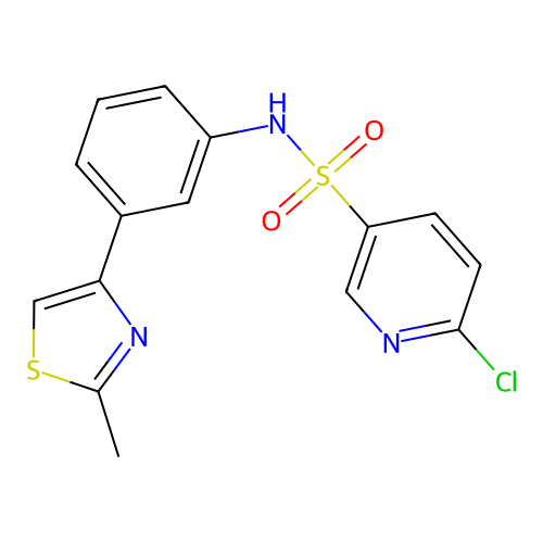 6-chloro-N-[3-(2-methyl-1,3-thiazol-4-yl)phenyl]pyridine-3-sulfonamide structure