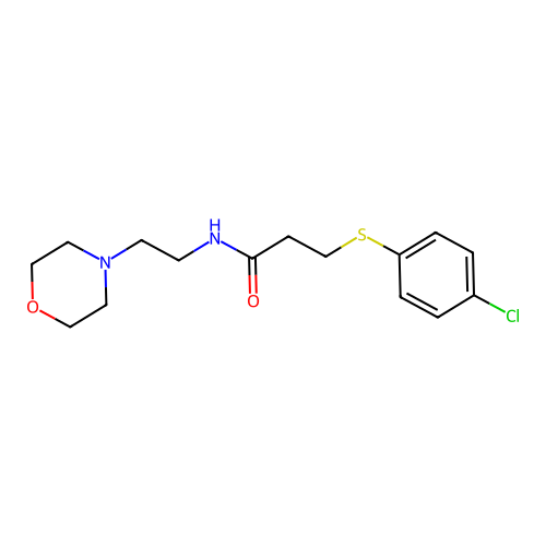 3-(4-chlorophenyl)sulfanyl-N-(2-morpholin-4-ylethyl)propanamide structure