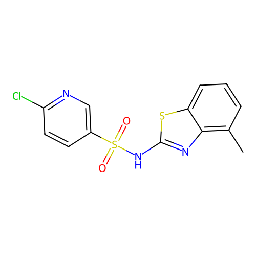 6-chloro-N-(4-methyl-1,3-benzothiazol-2-yl)pyridine-3-sulfonamide structure