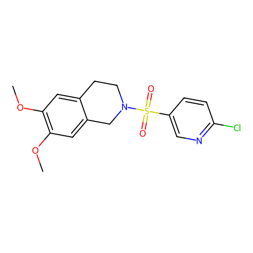 2-[(6-Chloropyridin-3-yl)sulfonyl]-6,7-dimethoxy-1,2,3,4-tetrahydroisoquinoline structure