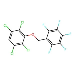 Benzene, 1,2,3,4,5-pentafluoro-6-((2,3,5,6-tetrachlorophenoxy)methyl)- structure