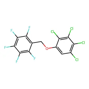 Benzene, 1,2,3,4,5-pentafluoro-6-((2,3,4,5-tetrachlorophenoxy)methyl)- structure