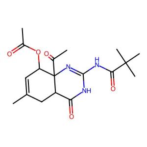 Propanamide, N-(8a-acetyl-8-(acetyloxy)-1,4,4a,5,8,8a-hexahydro-6-methyl-4-oxo-2-quinazolinyl)-2,2-dimethyl-, (4aalpha,8beta,8aalpha)- structure